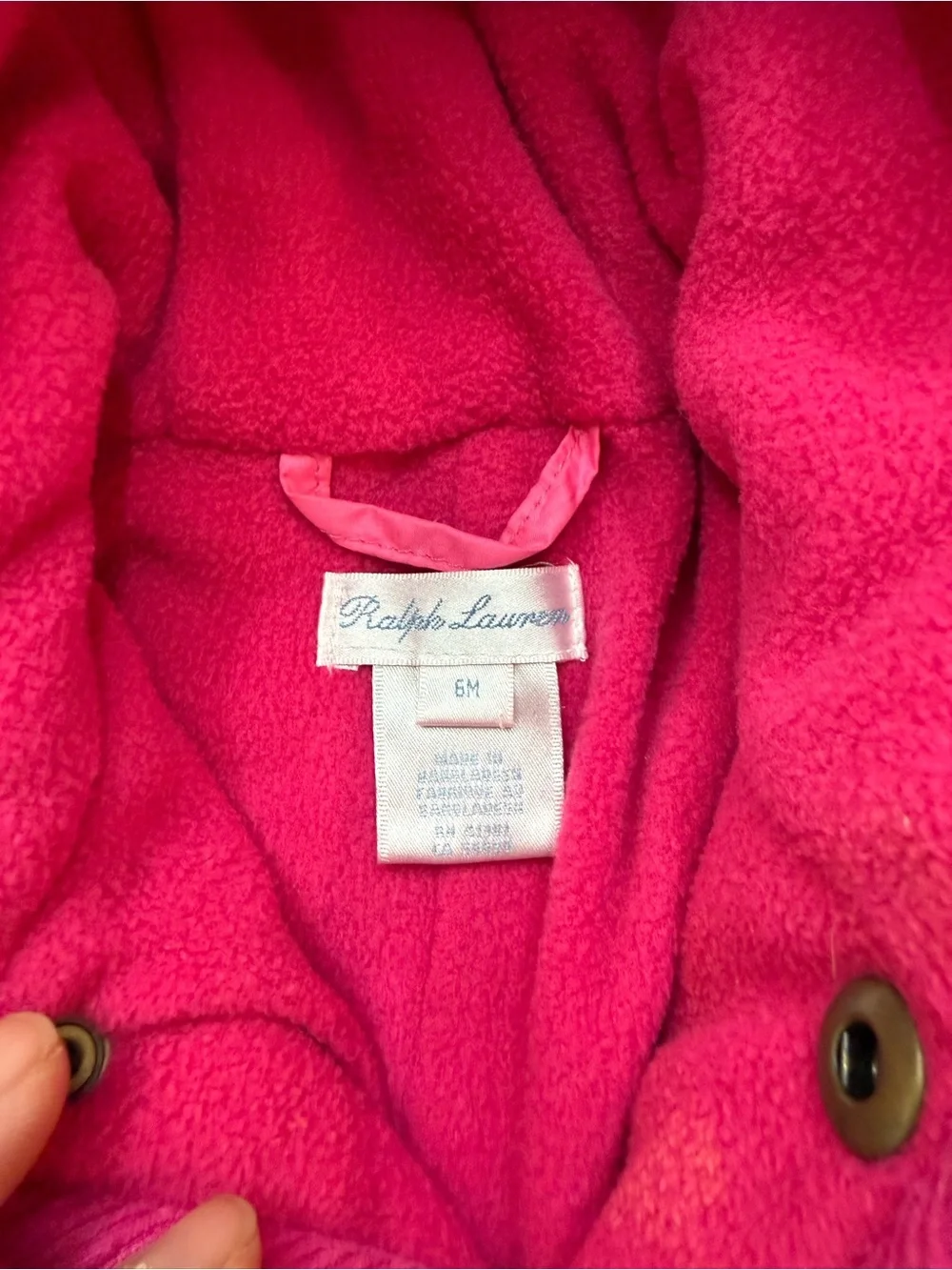 Ralph Lauren Pink Quilted Hooded Footed One-Piece Snowsuit for Baby 6M